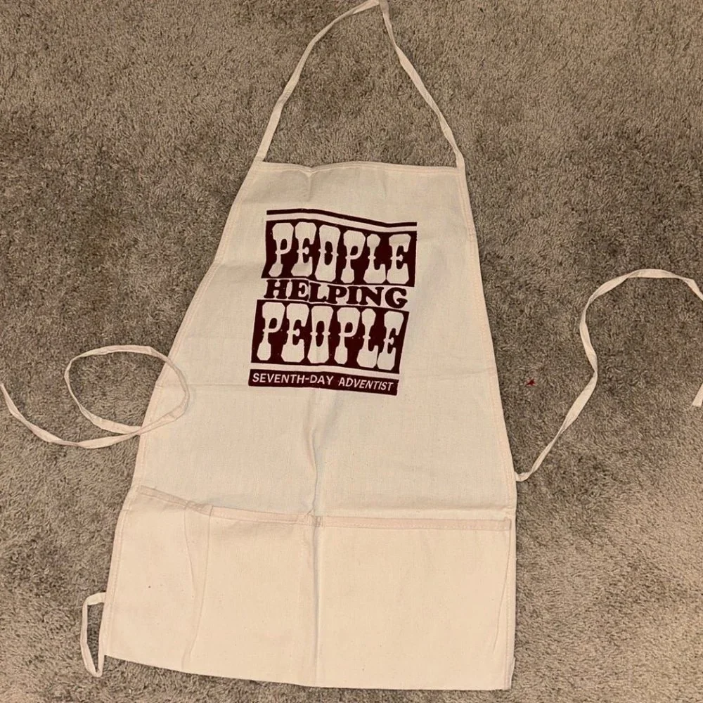 Pocket craft apron linen feel people helping seventh day adventist minimalist